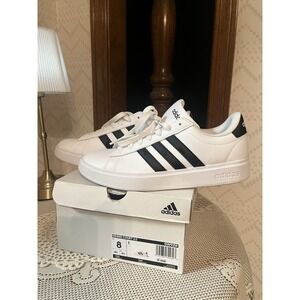 Adidas Grand Court 2.0 GW9214 White/Blk Cloudfoam Shoes Women's Size 8-Worn Once